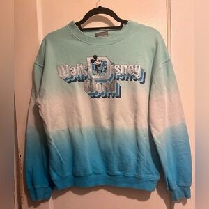 Walt Disney World Mickey Mouse Tie Dye Blue Ombre Sweatshirt Size S